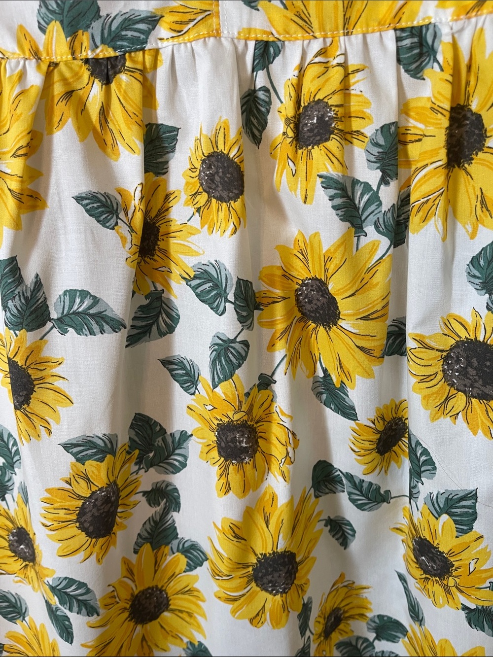 NWOT H&M Mini Cotton Short-Sleeve Sunflower Print Dress - Picture 5 of 14